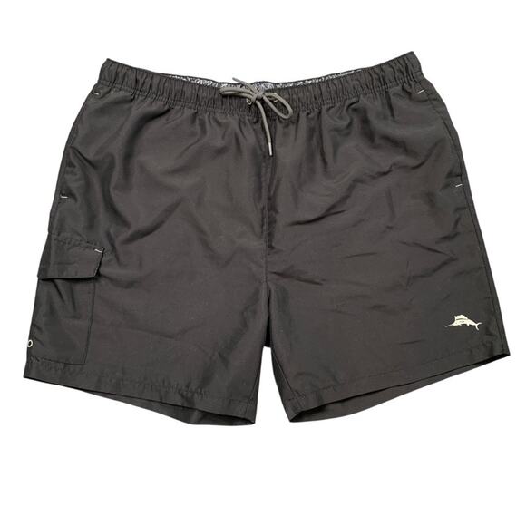 Tommy Bahama Swim Shorts Mens XL Black Naples Coast Mesh Lined Beach Trunks - Picture 1 of 14